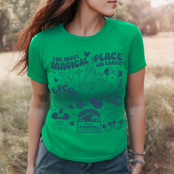 The Most Magical Place On Earth Disney World Trendy Graphic Crop Shirt - Picture 9 of 16